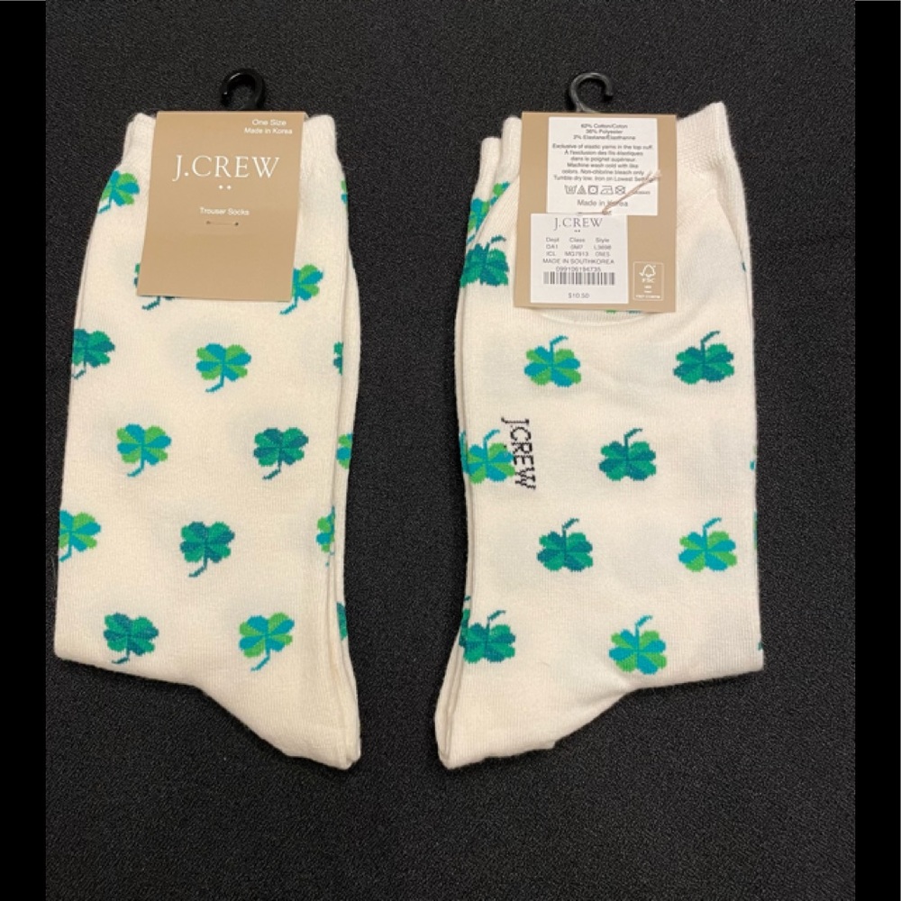 J. Crew Shamrock Trouser Socks NWT (2 pair of socks included)
